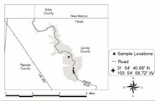 Surface Water and Sediment Sampling Locations at Red Bluff Reservoir